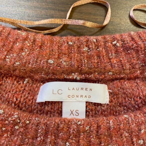 Lauren Conrad Apricot Sweater with Subtle Sparkling Threads throughout. XS - Picture 4 of 5